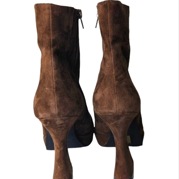 Jeffrey Campbell Humanity Zip Platform Bootie In Brown Suede...Size 9.5 - Picture 6 of 9